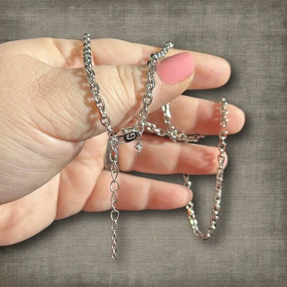 White Gold GLD Box Chain Necklace 20" Can Be Adjusted to 22" NWT - Picture 5 of 8